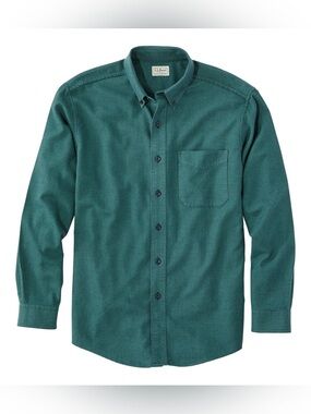 LL BEAN Men's Wicked Good Flannel Shirt Traditional Fit Houndstooth green XL